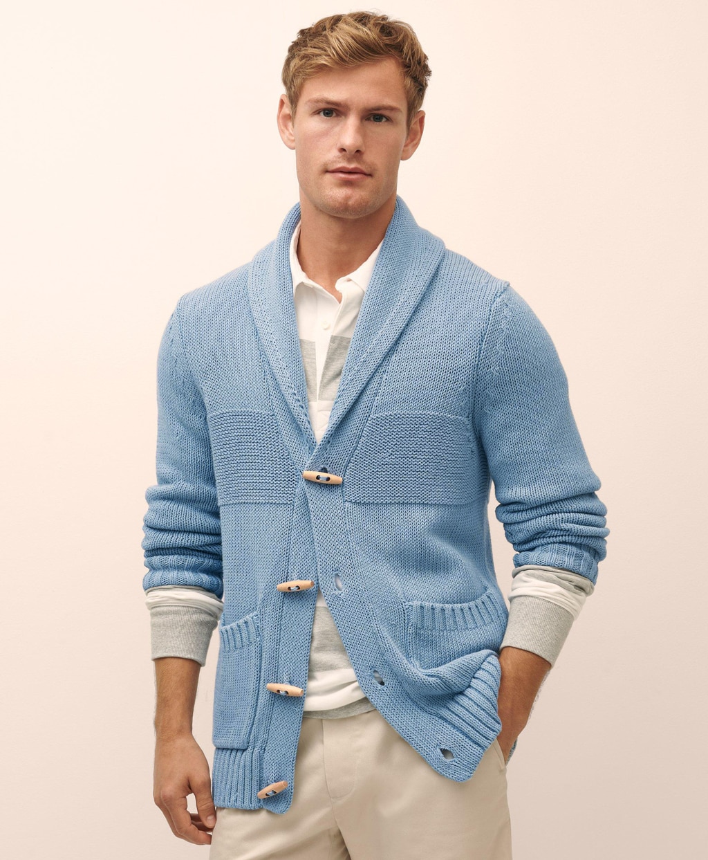 コットン ショールカラー トグルカーディガン | Brooks Brothers Japan