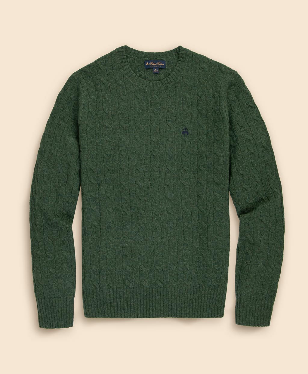 ラムズウール GFロゴ ケーブル クルーネックセーター | Brooks