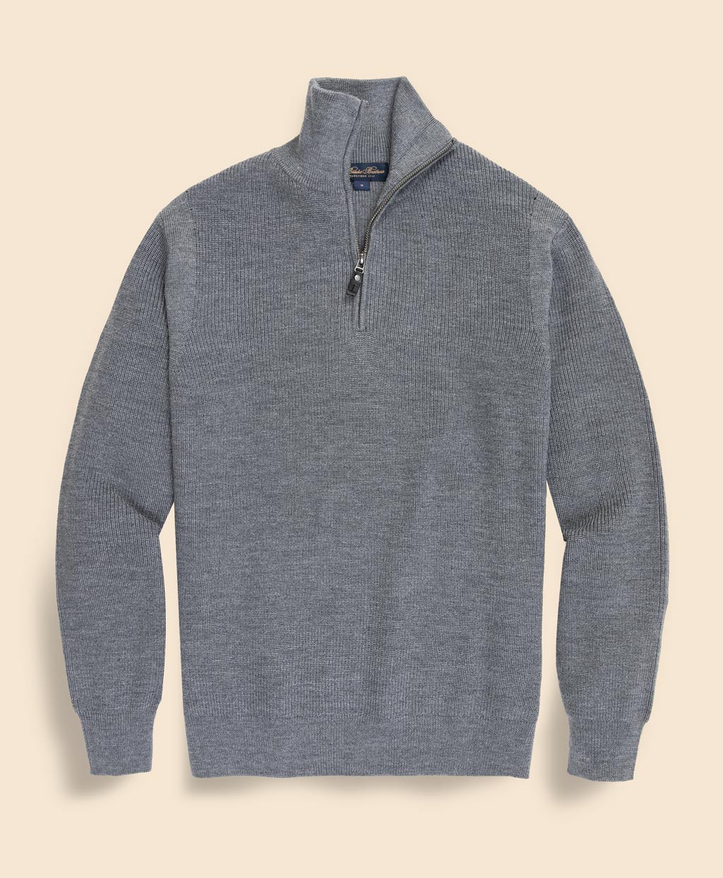 ウール リブニット ハーフジップ モックネックセーター | Brooks
