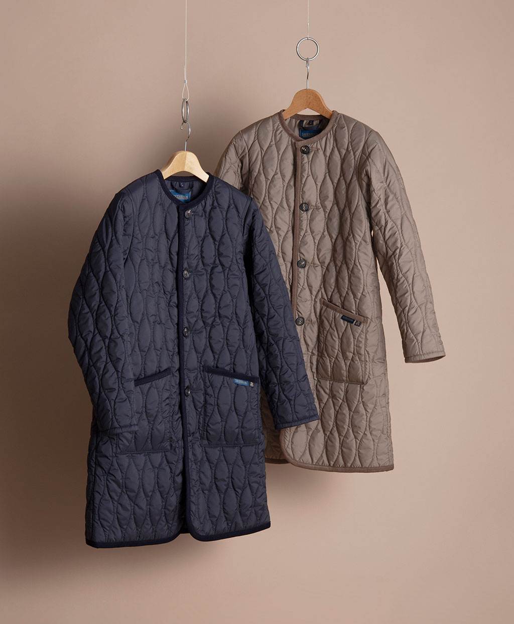 Brooks Brothers×LAVENHAM イブシャム キルティングノーカラーコート