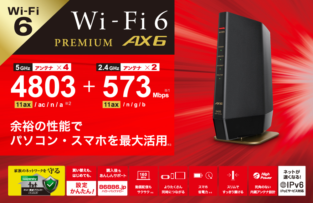 WSR-5400AX6S-CG : Wi-Fiルーター : AirStation | バッファロー