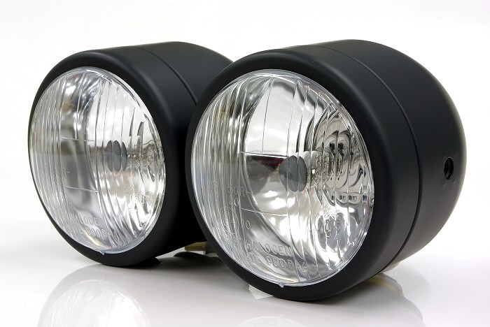 ストリートファイター系バイクのバグアイヘッドライト【ブラック