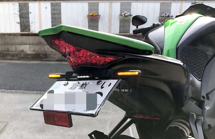Z1000のリアへのシーケンシャル（流れる）ウィンカーの装着のレポート