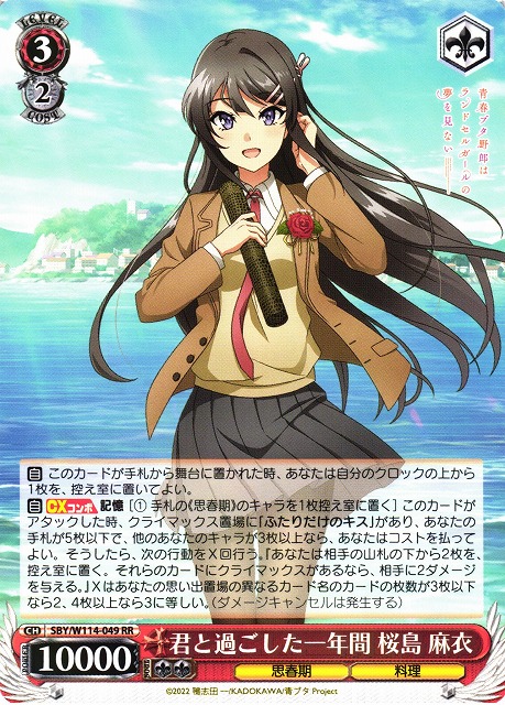 WS】君と過ごした一年間 桜島 麻衣【RR】SBY/W114-049ヴァイス