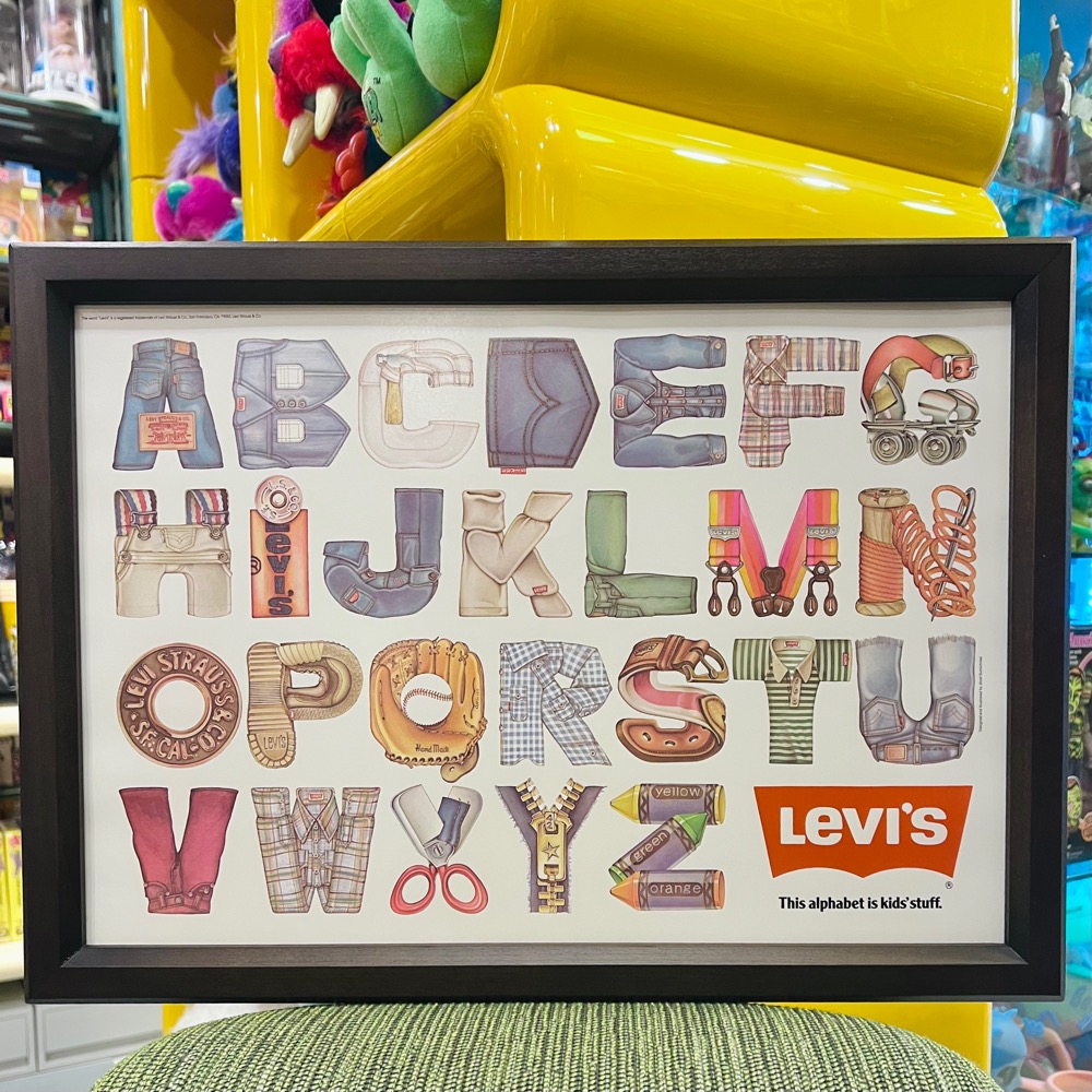 LEVI'S STORE Promotional KIDS ALPHABET POSTER & FRAME リーバイス
