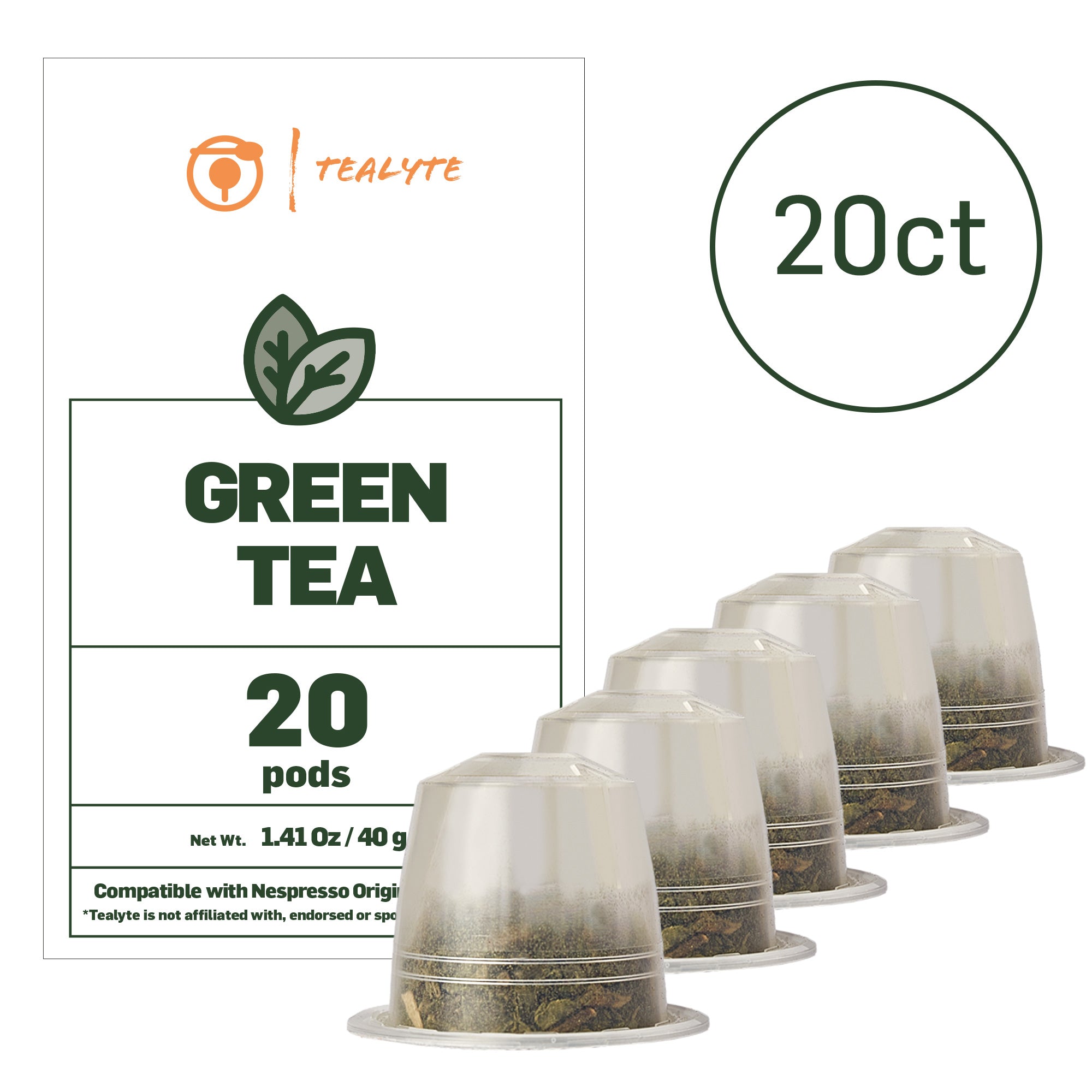 tealyte GREEN tea capsules for Nespresso Original Machines