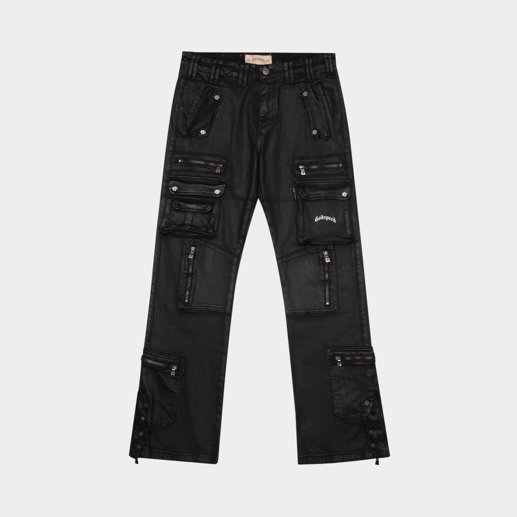 GODSPEED NEW YORK - Wax Flare Premium Cargo Pants (Black)