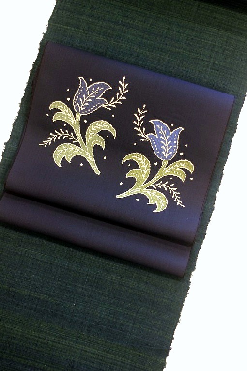 草木染手織真綿紬/経緯やたら織り 小熊素子