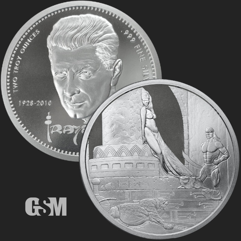 2 oz Frazetta Egyptian Queen .999 Fine Silver Round