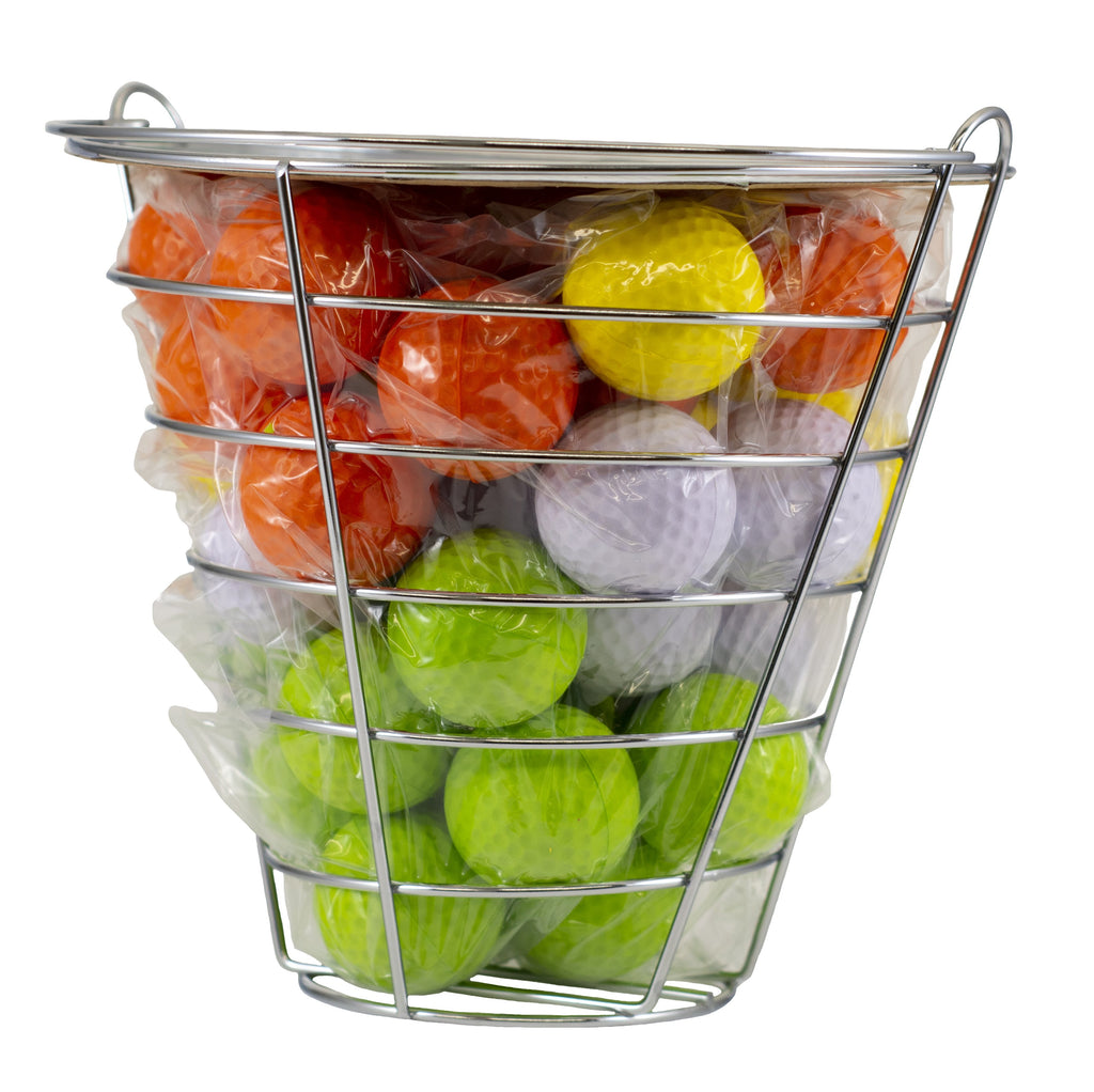 JEF World of Golf 42 Foam Practice Balls in Metal Range Bucket