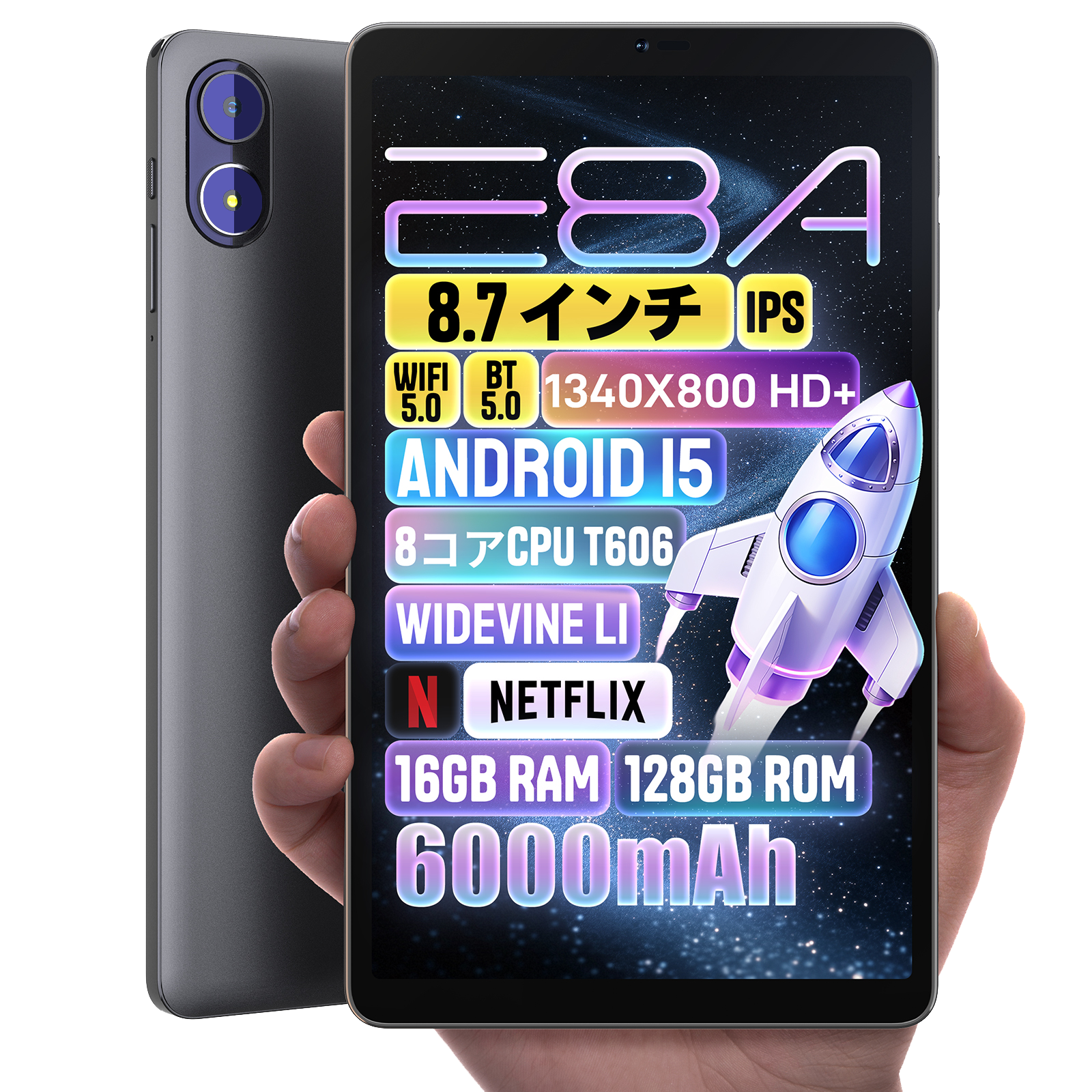 E8A タブレット 8.7インチ Android 15 アンドロイド WIFI 16GB (4GB+