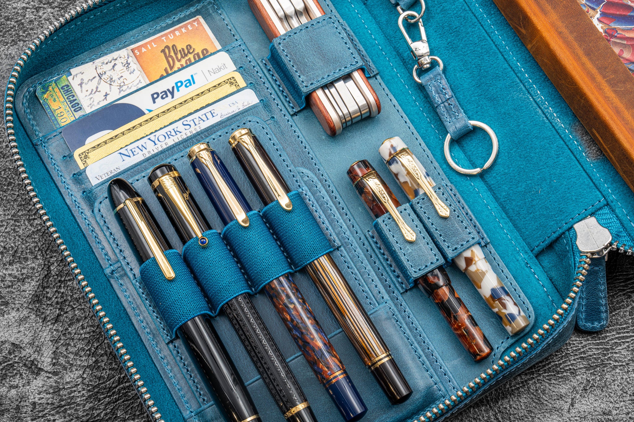 Ocean Blue Expansi Wide A5 Zip Folio for Bulkier Setups | Galen