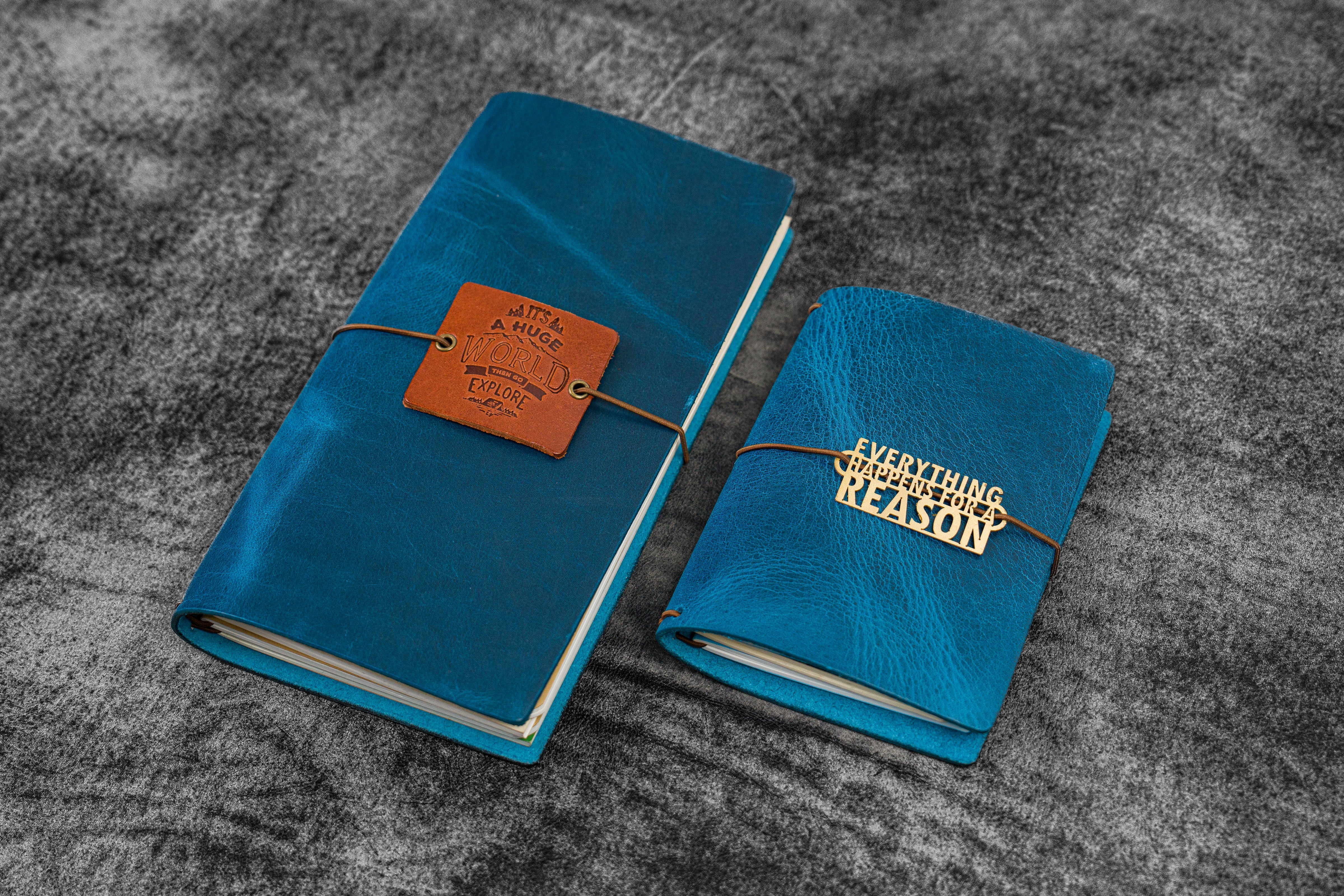 Traveler's Notebook Leather Cover - Ocean Blue | Galen Leather