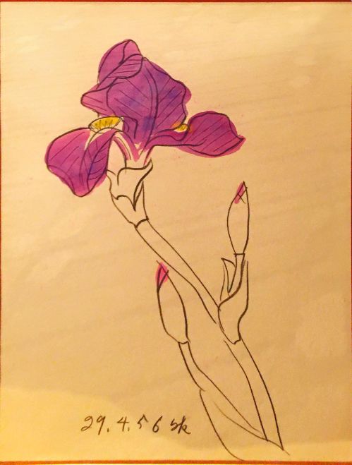 真作】 香月泰男 野花 のばな 日本画 油彩 原画 Y.KAZUKI 美品 真作