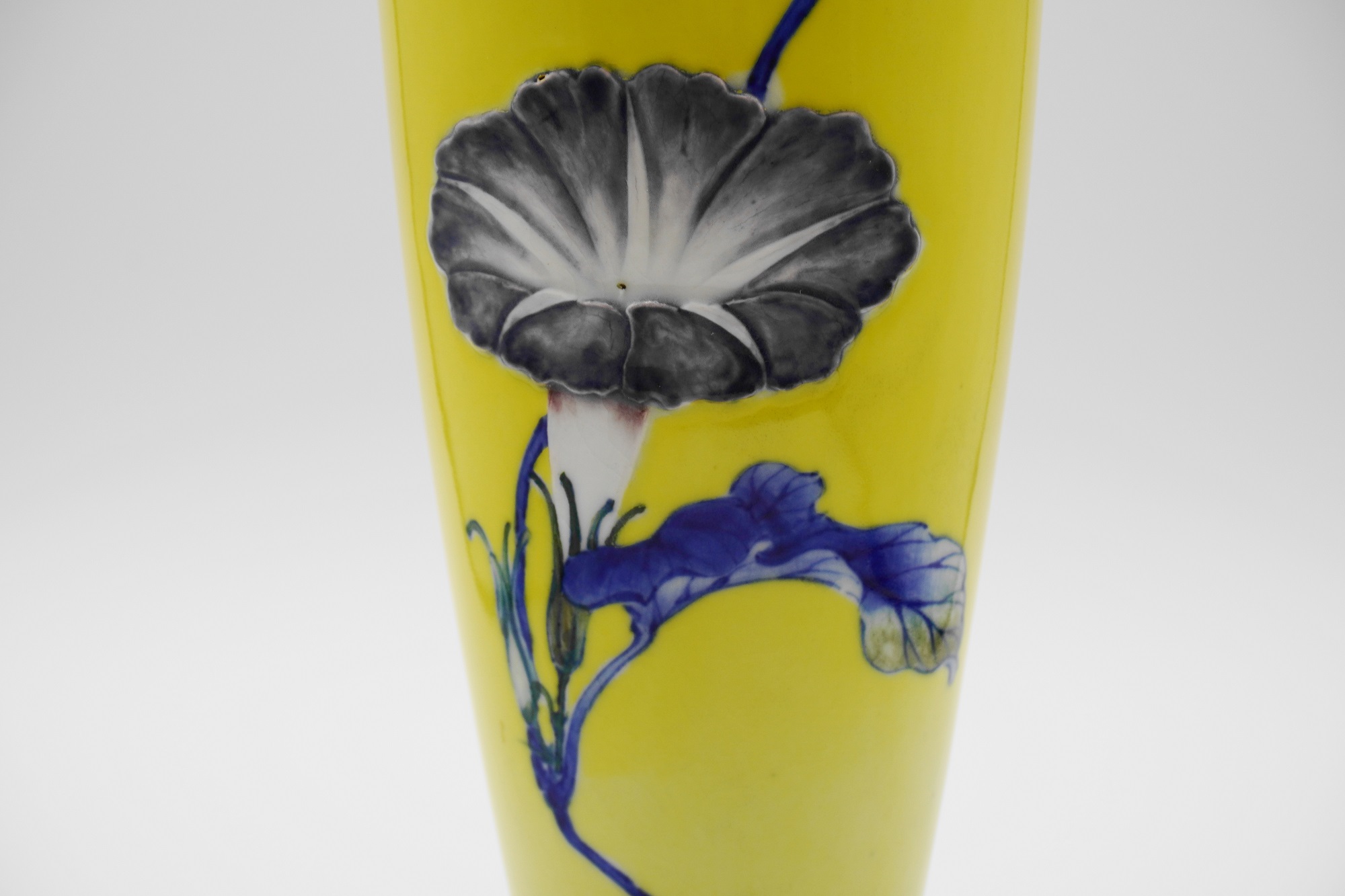 宮川香山 黄釉青華朝顔図花瓶 | 明治工芸・明治金工の販売専門店なら