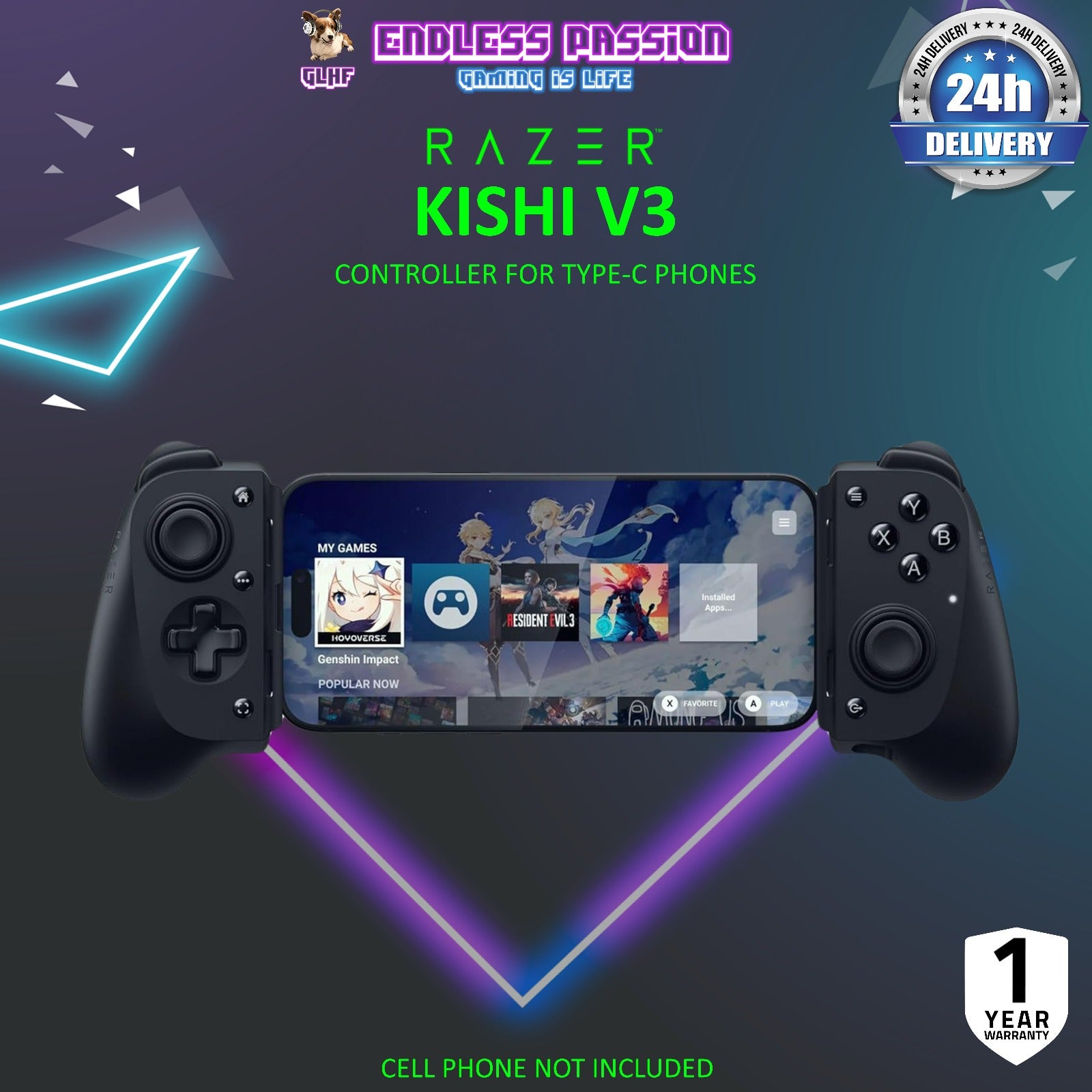 Razer Kishi V3 USB C Gaming Controller for Android and iPhone