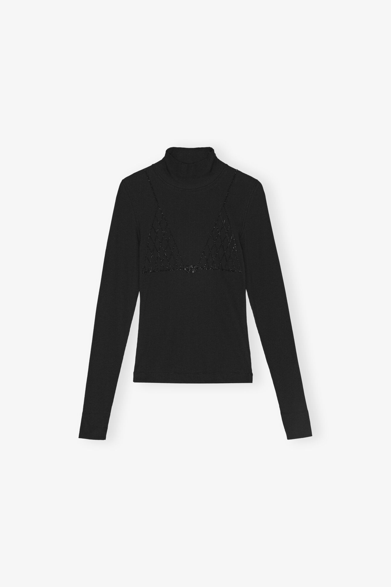 nn GANNI/ ガニー ロゴ ブラックラメタイツ GANNI ブラック ラメ入り