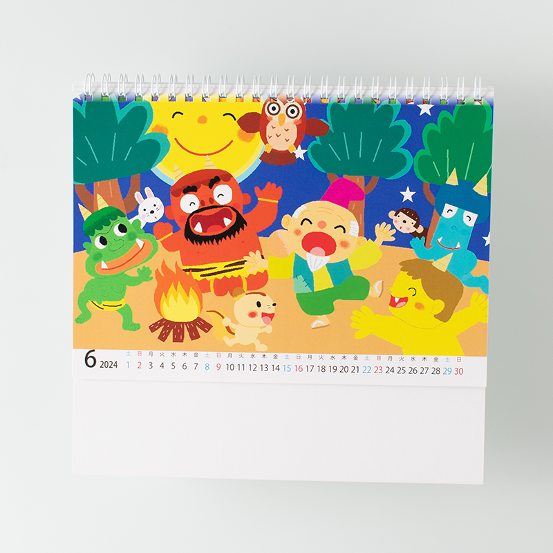 卓上カレンダー（リング製本／A5サイズ／月めくりタイプ）｜まーくんの