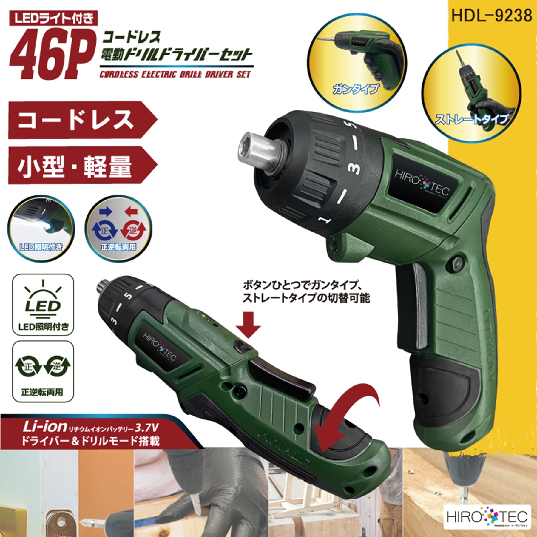 46Pコードレス電動ドリルドライバーセット – GREEN CROSS-select