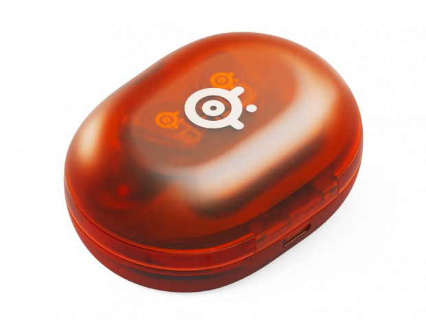 半透明オレンジの数量限定完全ワイヤレスイヤホン、SteelSeries