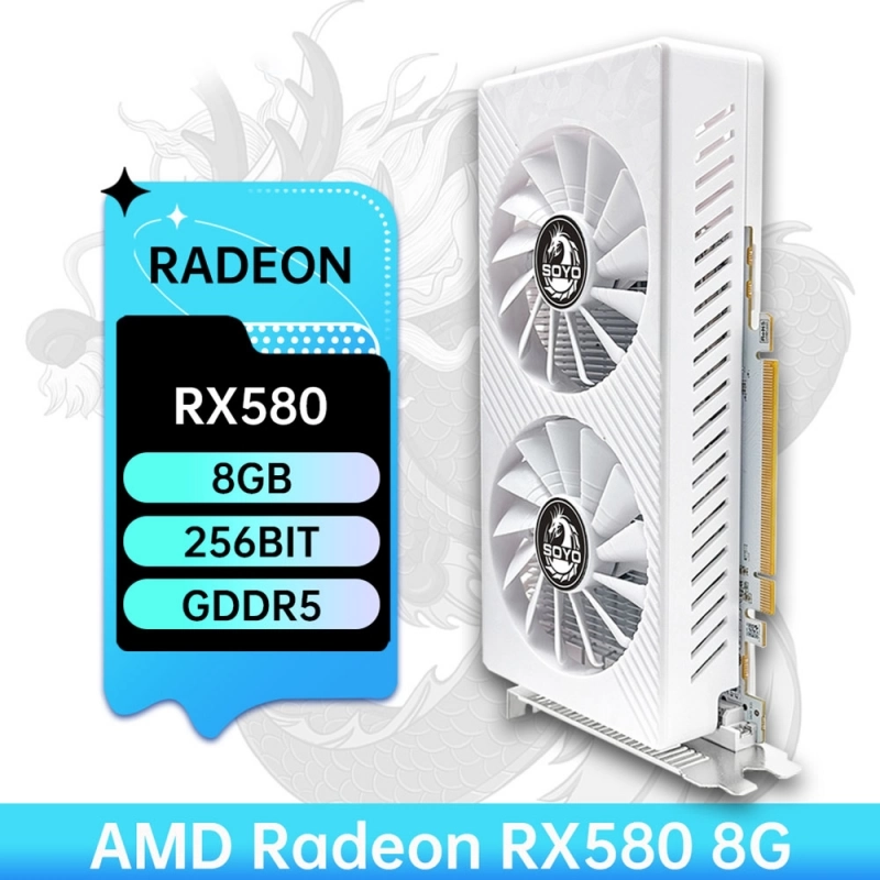 SOYO AMD Radeon RX580 Graphics Card, 8GB GDDR5 RAM, 256bit, HDMI+