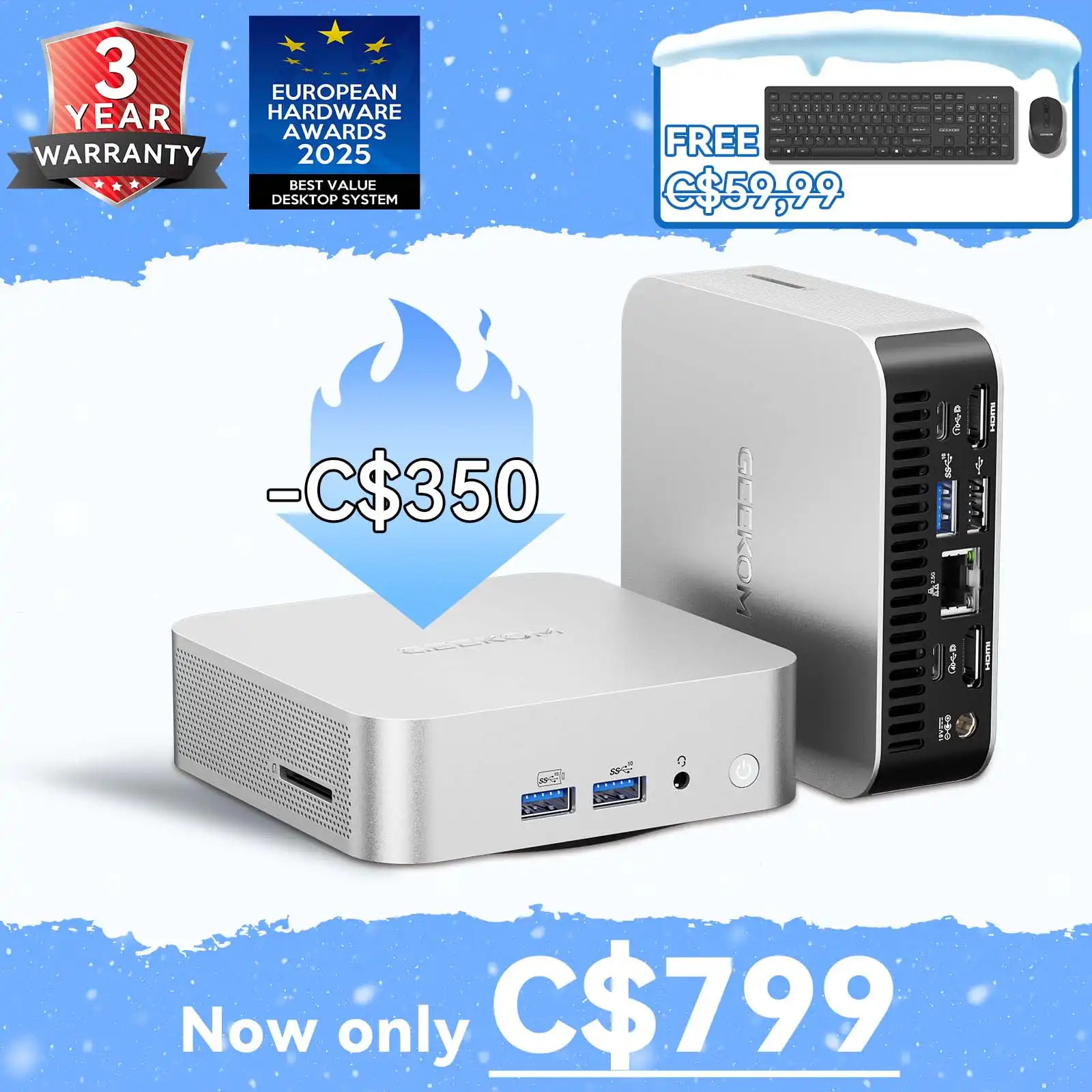 GEEKOM A6 Mini PC with Ryzen 7 6800H | Best Budget Gaming Mini PC