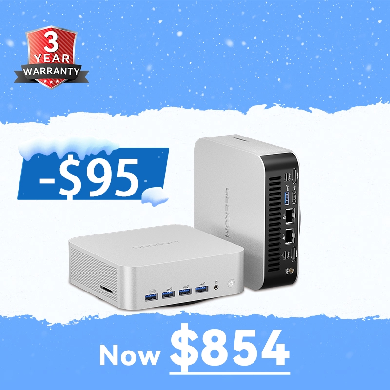 GEEKOM A8 Max Mini PC with AMD Ryzen 9 8945HS & Ryzen 7 8845HS