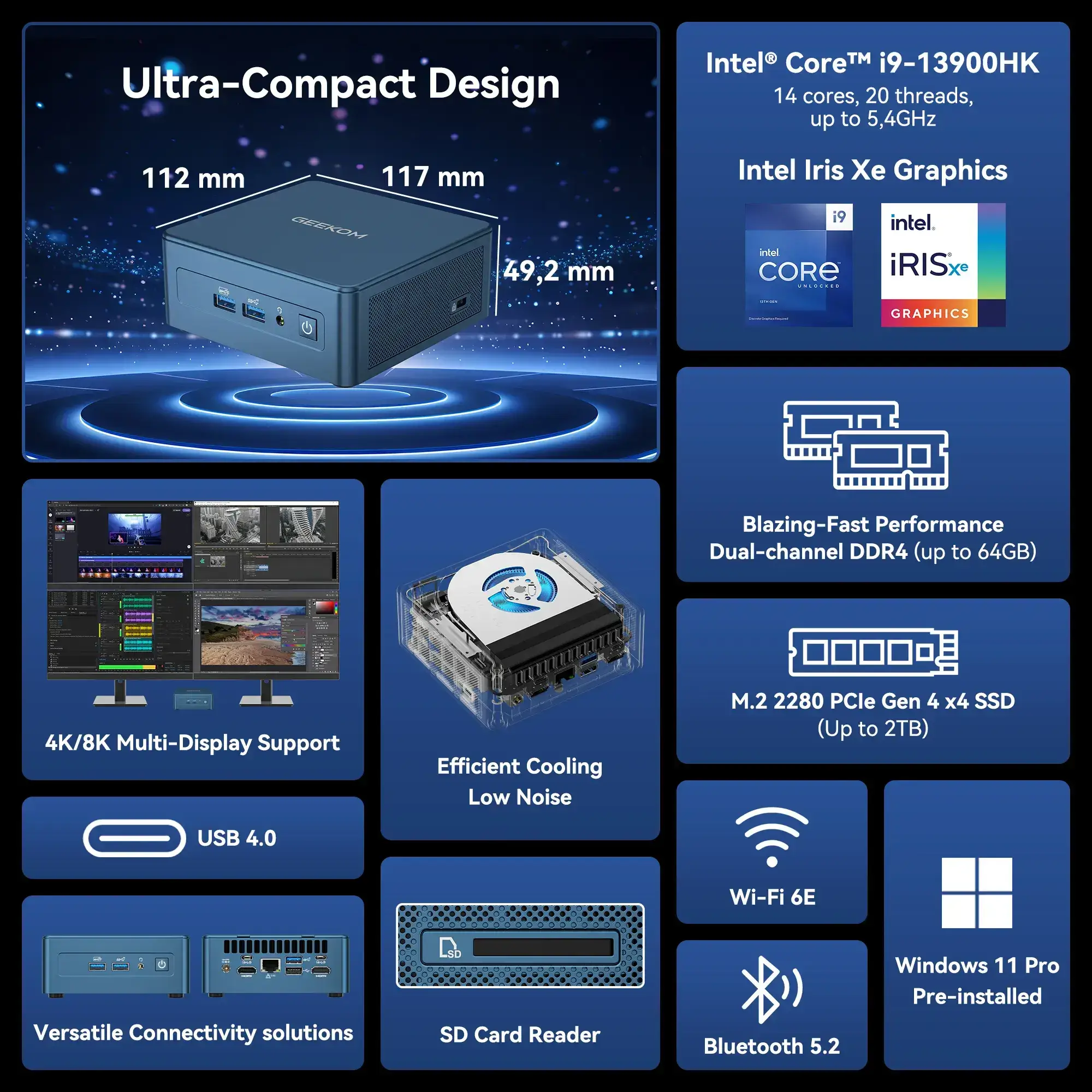 GEEKOM IT13 2026 Edition Mini PC with 13th Gen Intel i9