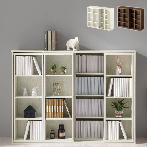 スライド本棚 スライド本棚 (テイルL 80WW) ホワイトウォッシュ