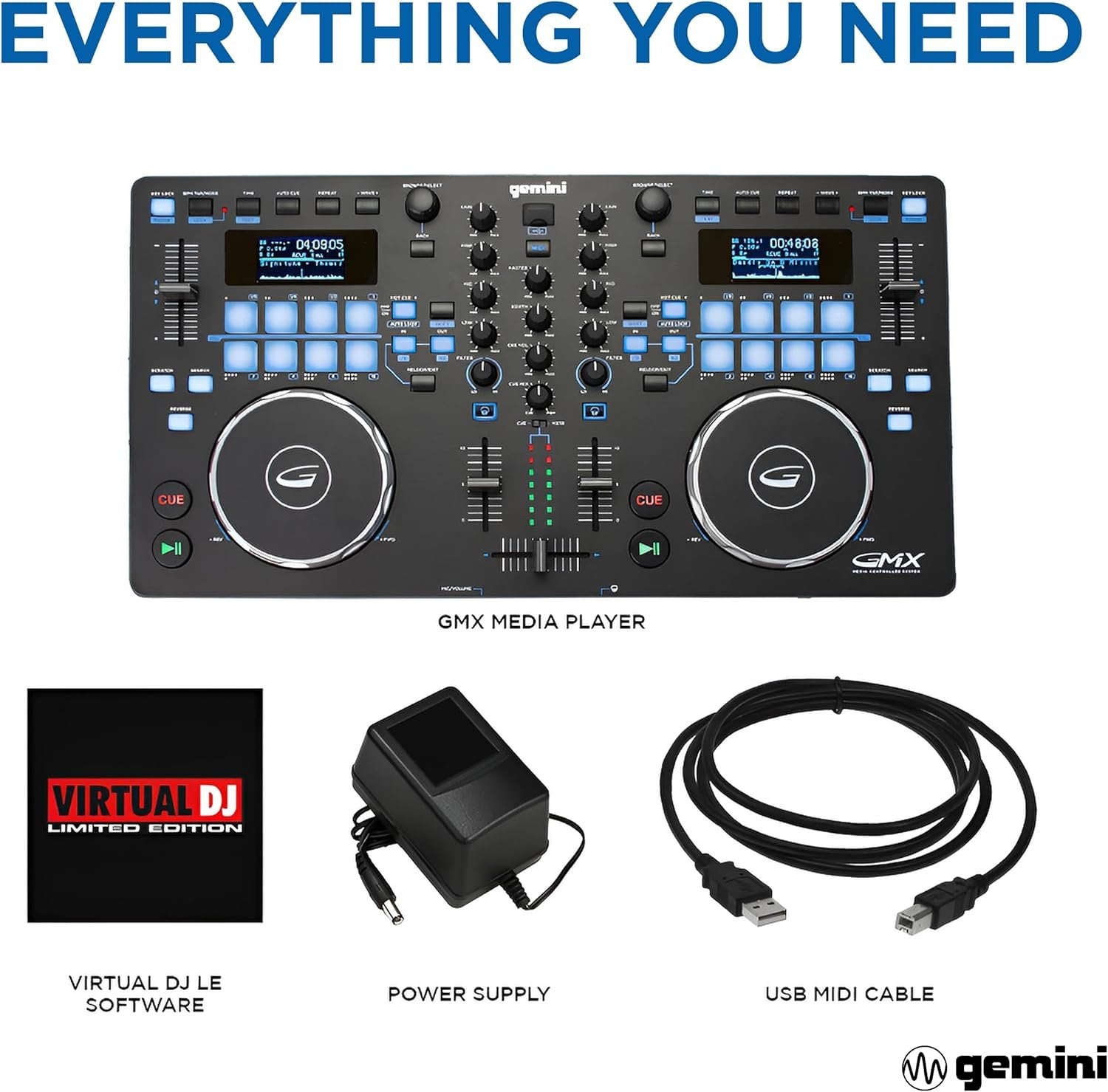 Gemini GMX Multi-Format USB Media Controller – DJ Performance Gear