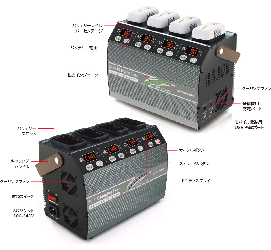 Multi Charging Dock for Phantom Smart Battery | G-FORCE | 株式会社
