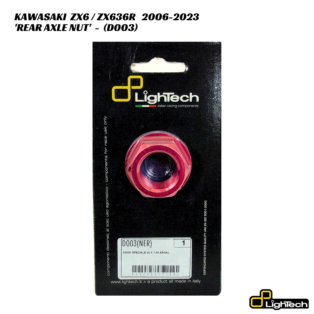 LighTech Aluminium Rear Axle Nut D003 - Kawasaki ZX6 / ZX636R 2006
