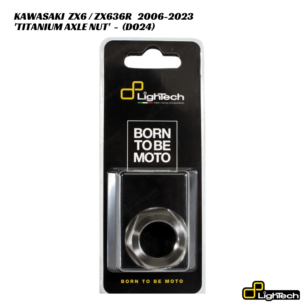 LighTech Titanium Thin Rear Axle Nut D024 - Kawasaki ZX6 / ZX636R