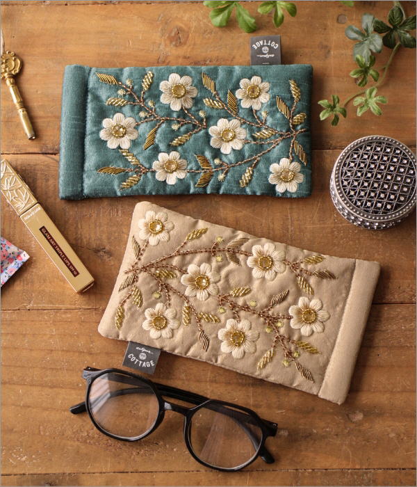 メガネケース めがね入れ 布製 小物入れ ペンケース フラットポーチ