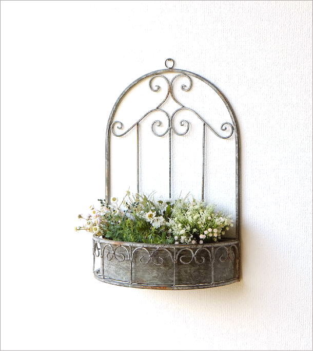 プランター 壁掛け おしゃれ アイアン フラワーラック シャビー