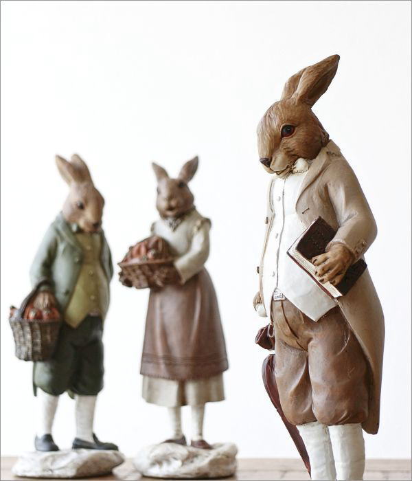 k】箸置き 馬 犬 兎 カンガルー アンティーク 5点 インテリア 置物 最