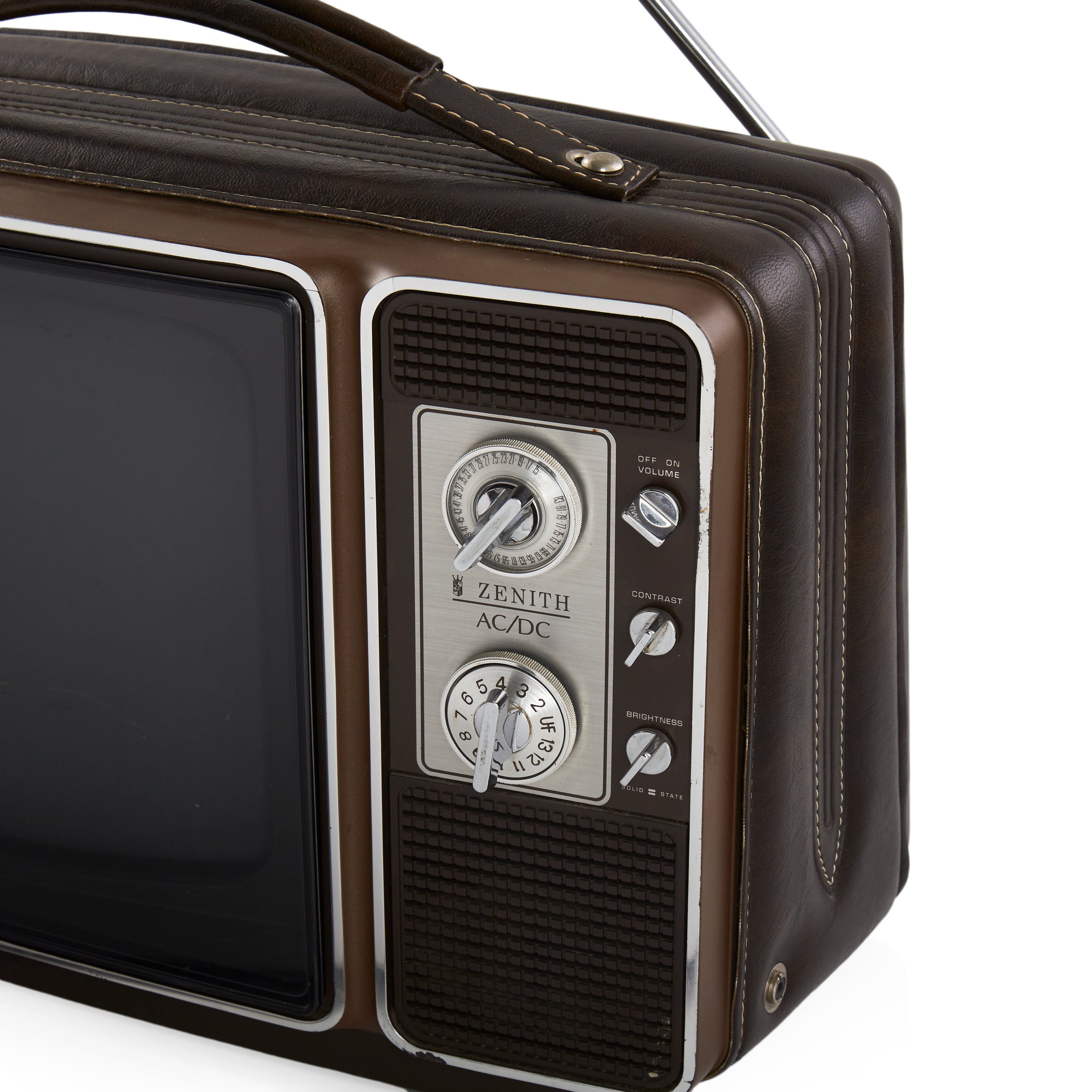 Zenith ACDC Brown Leather Television - Gil & Roy Props