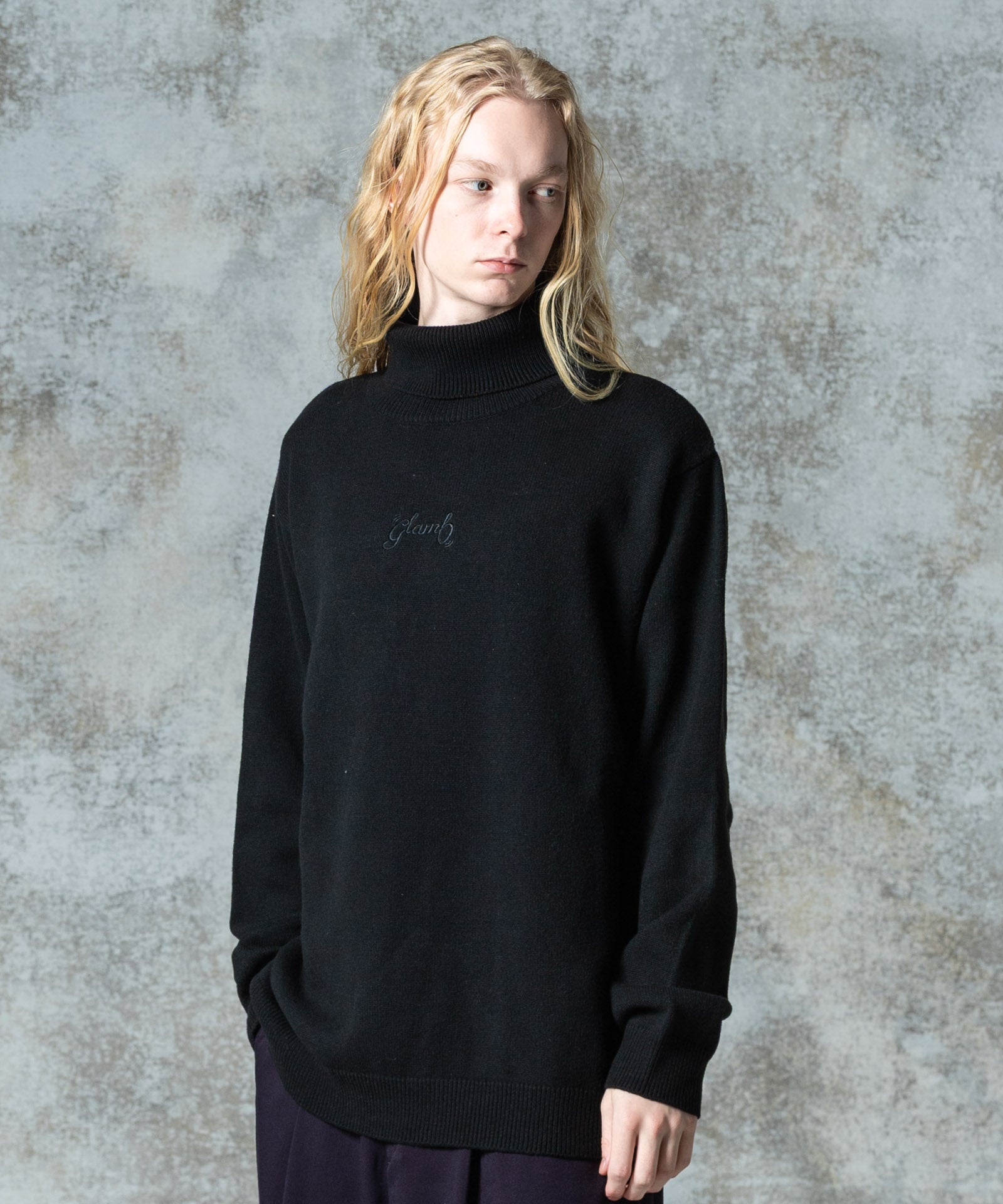 stone タートルネックニット black stone タートルネックニット black