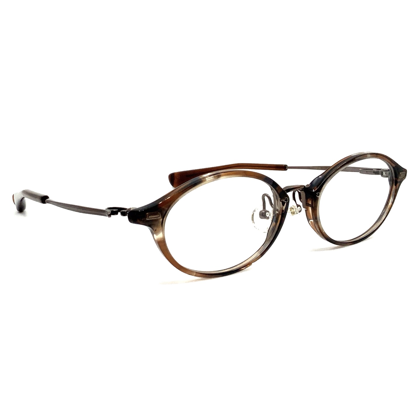 999.9 フォーナインズ メガネ M-78 8628 レッドブラウン × グレー ササ