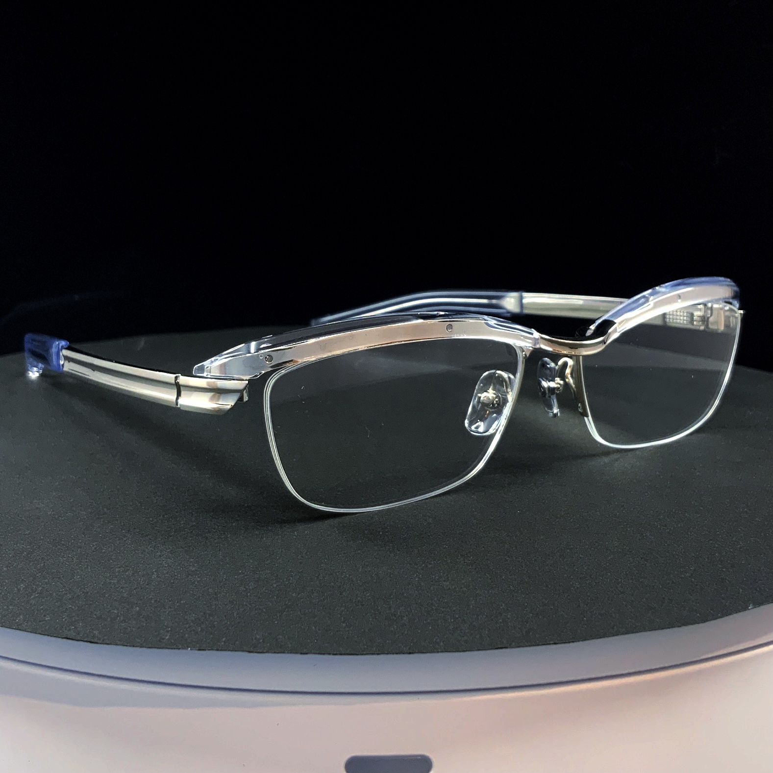 999.9 フォーナインズ メガネ M-24 2000 クリアⅹシルバー 56サイズ