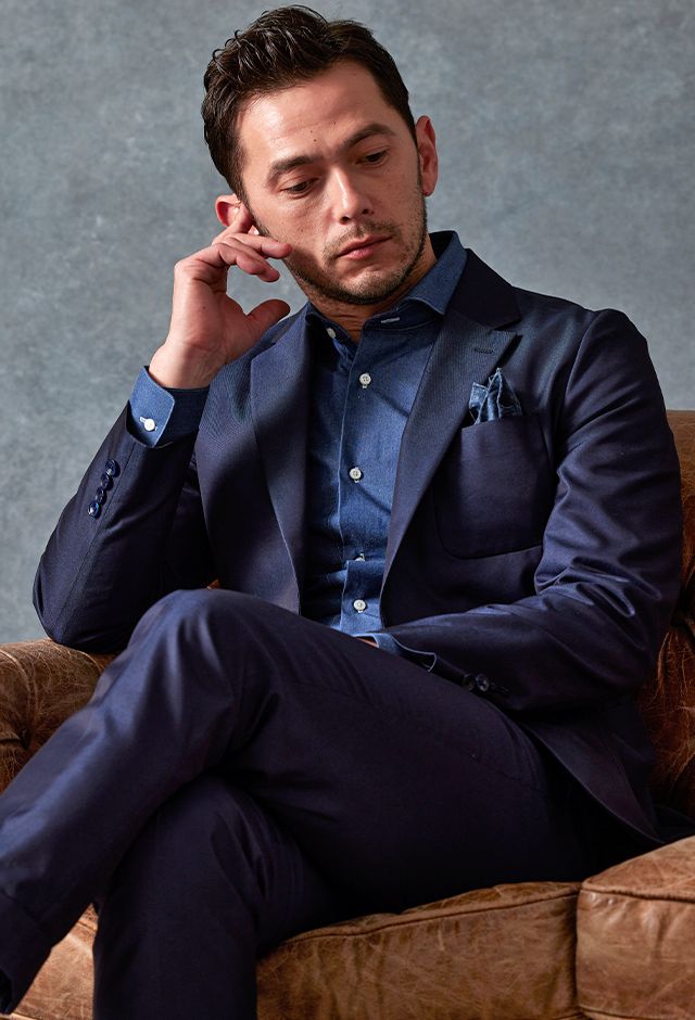 ネイビーセットアップ・無地のコーディネート（SET UP FABRIC）｜2624