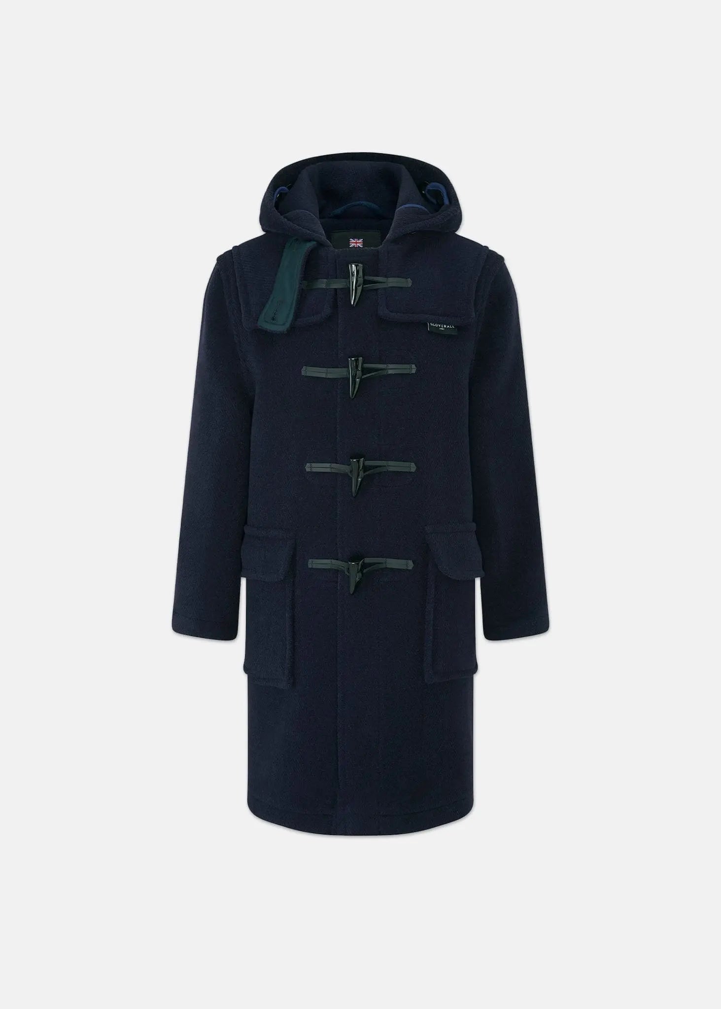 Children's Herringbone Wool Duffle Coat Navy | Gloverall