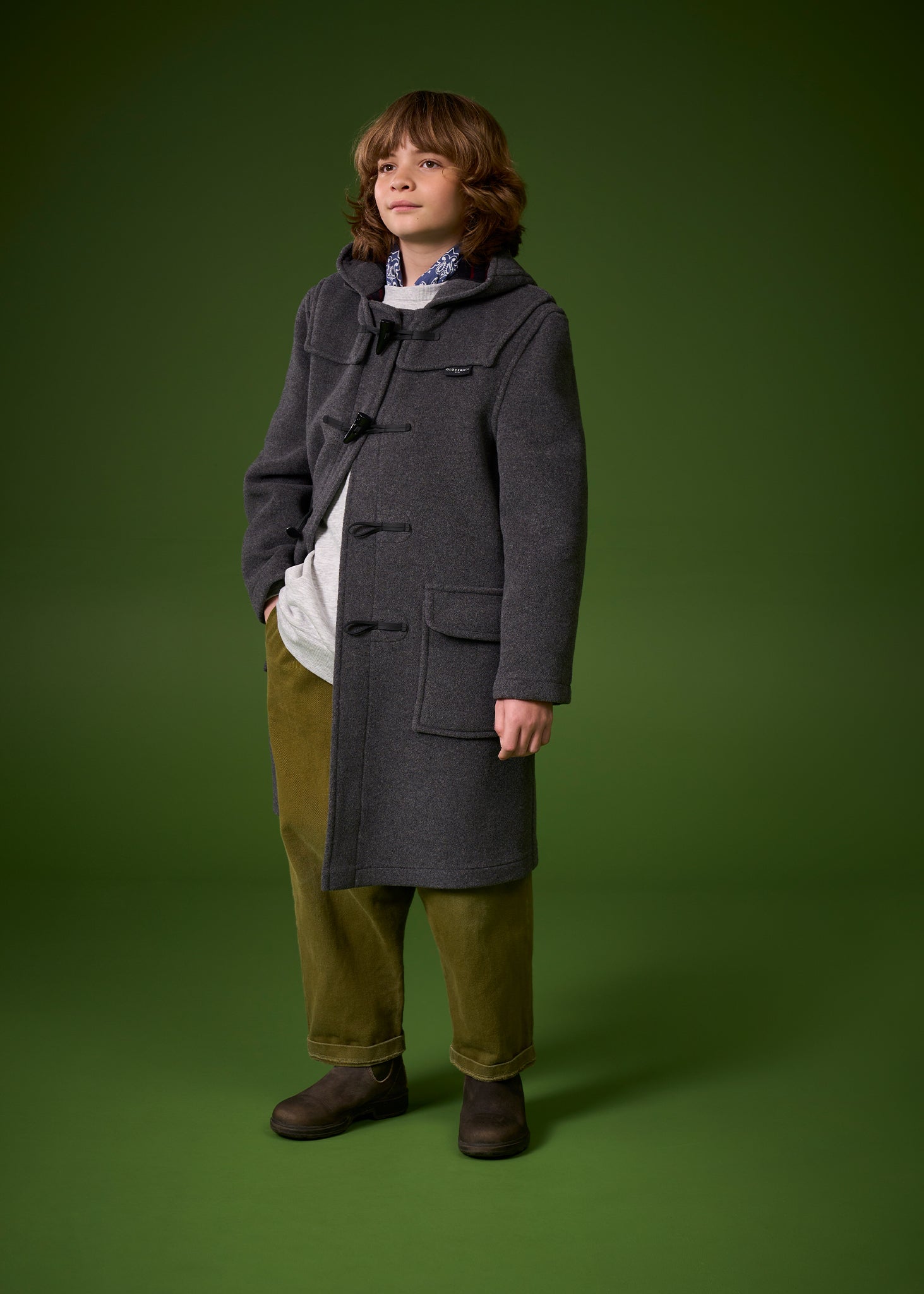 Children's Original Duffle Coat Green | Gloverall