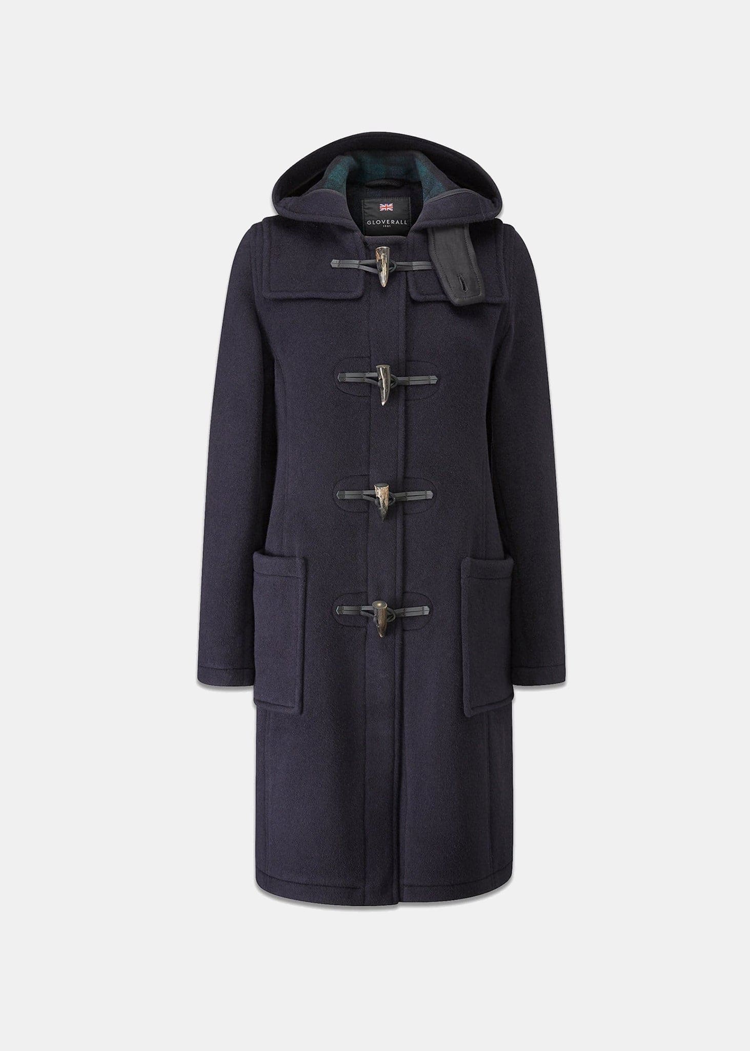 Women's Long Slim Fit Freda Duffle Coat Navy Black Watch | Gloverall