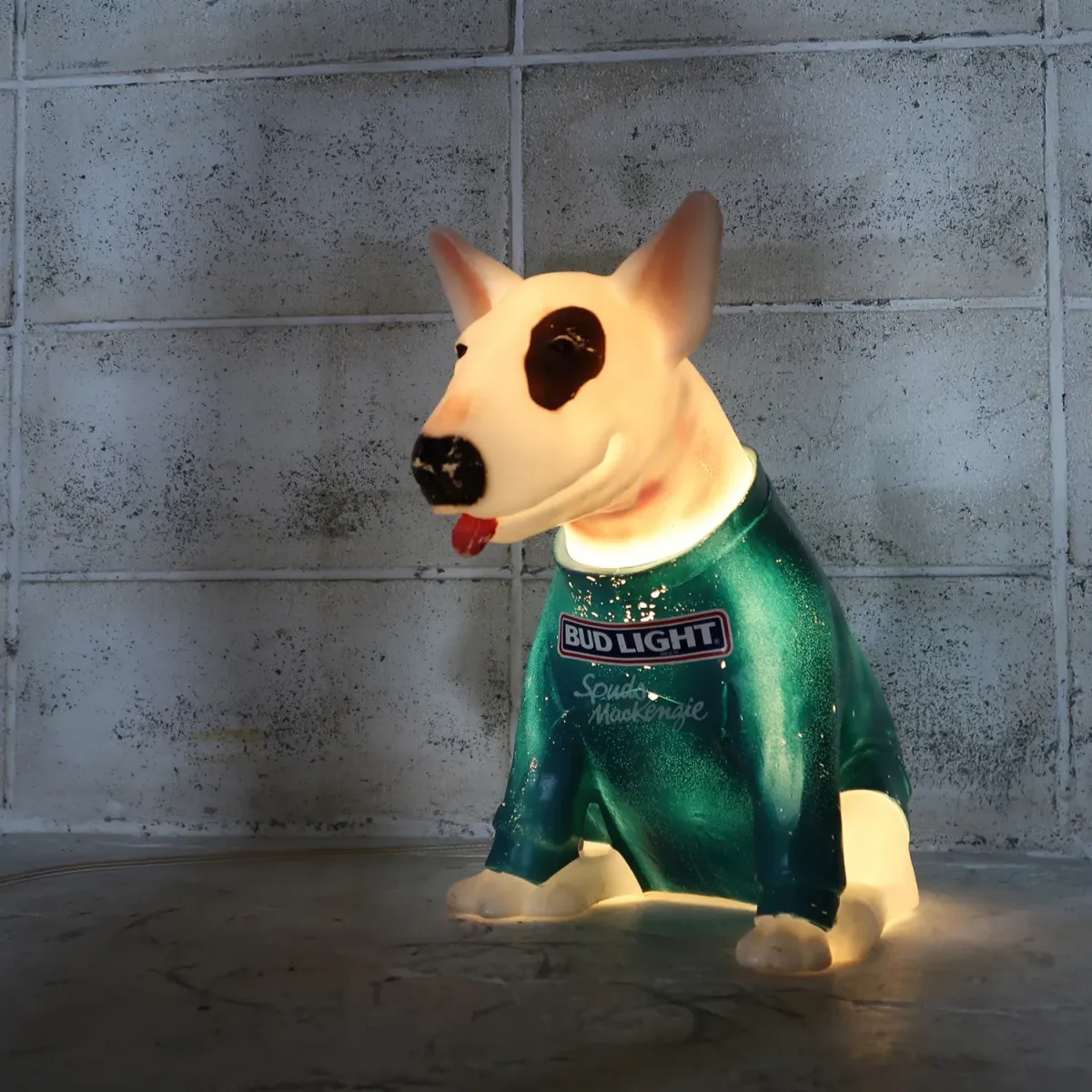 80's BUD LIGHT バド犬ライトサイン Spuds Mackenzie ｜ glow ANTIQUES