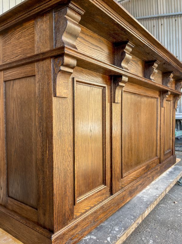 アンティークオークカウンターW2000、特注店舗家具の専門店@大阪東京名古屋