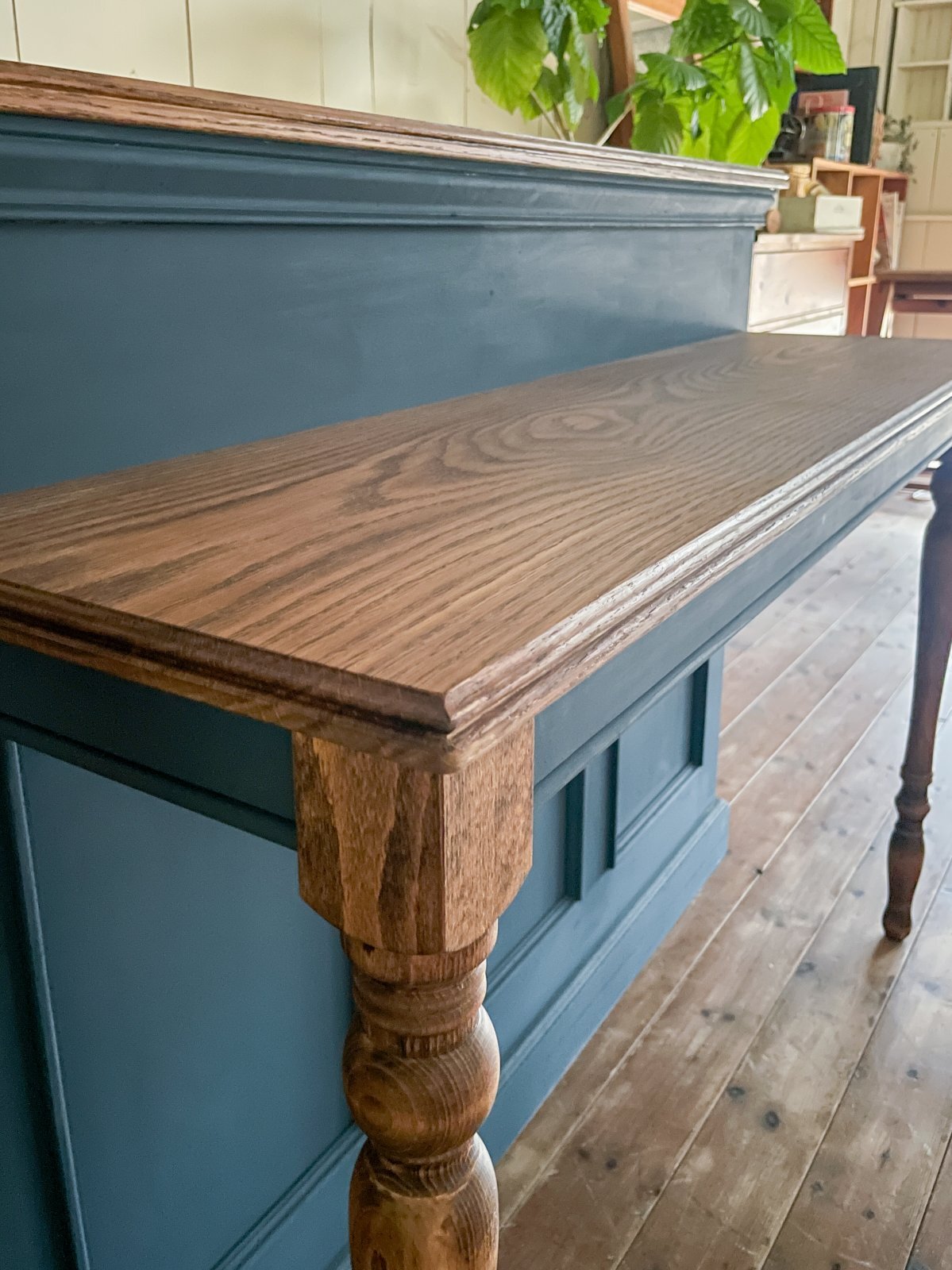 ホワイトオーク材カウンターテーブルW1300キッチン向けバーカウンター