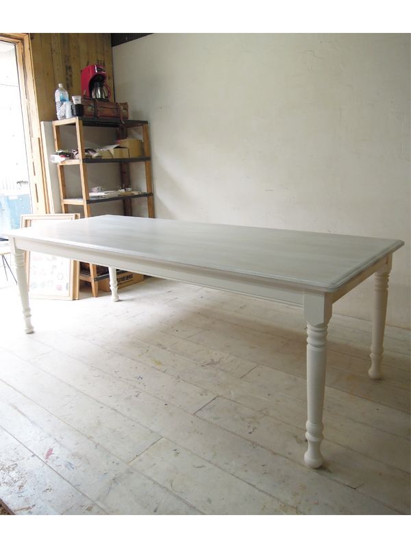 シャビーホワイトダイニングテーブル2400@大阪東京