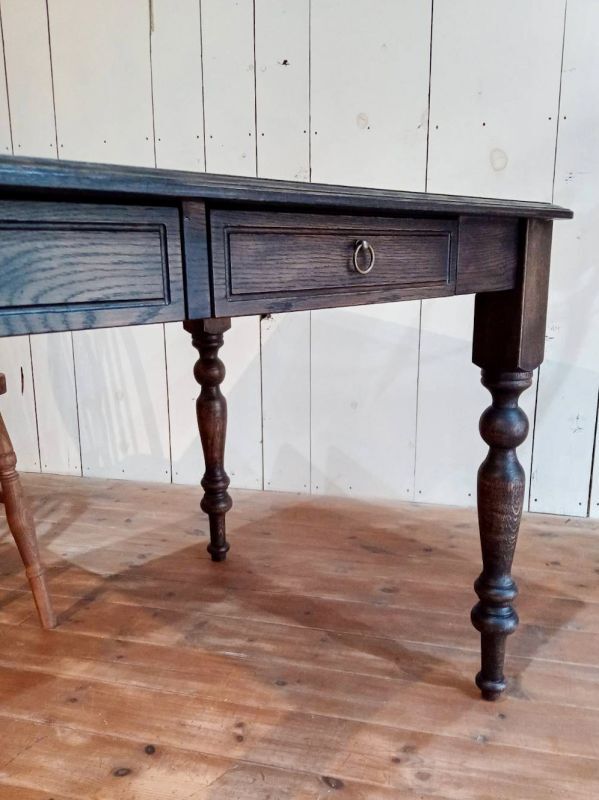 引き出し付きアンティークテーブルW1200オーダーメイドろくろ足