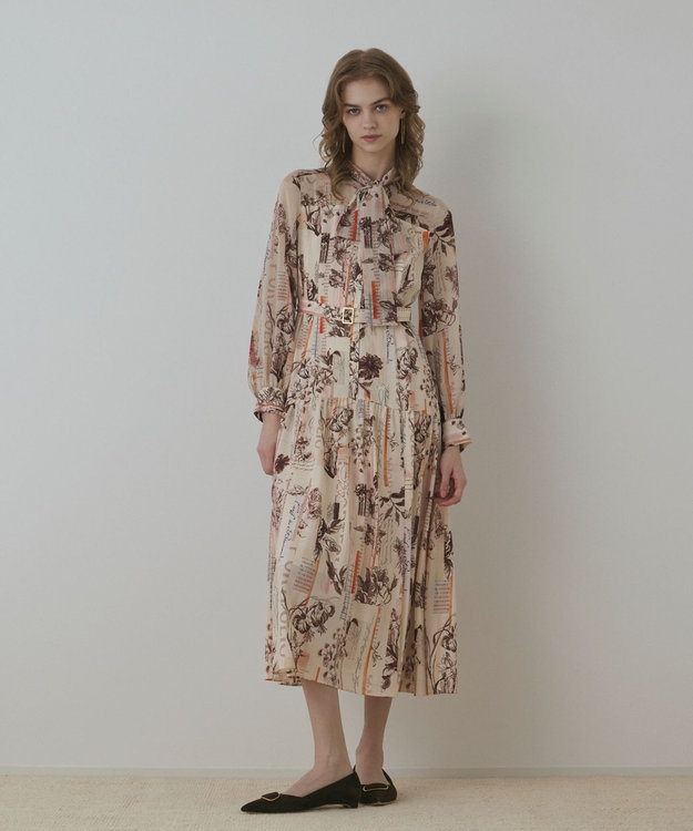 ロゴフラワ－プリントボウタイワンピース / GRACE CONTINENTAL | GRACE